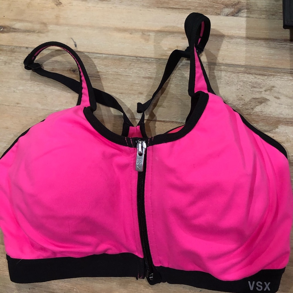 VS sports bra 32D- hot pink and black